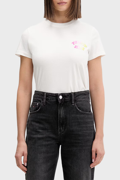 Tommy Jeans Logolu % 100 Pamuk Regular Fit Bisiklet Yaka T Shirt T SHİRT DW0D...