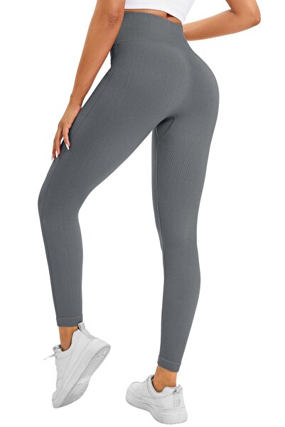 OEM Legginsy Damskie Push-Up Sportowe Cu Talie Înaltă Fitness Gri M
