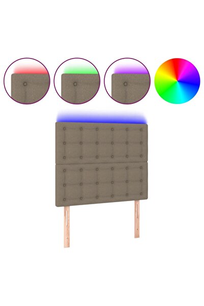 vidaxl Tăblie de pat cu LED, gri taupe, 100x5x118/128 cm, textil