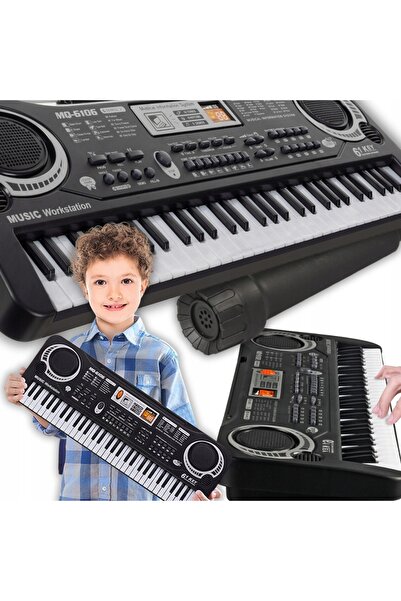 Ayawaska Orga electronica pentru copii cu 61 clape si microfon, pianina cu ri...