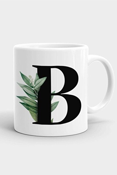 D&Y GAUDERY Porcelain White Mug with Letter B