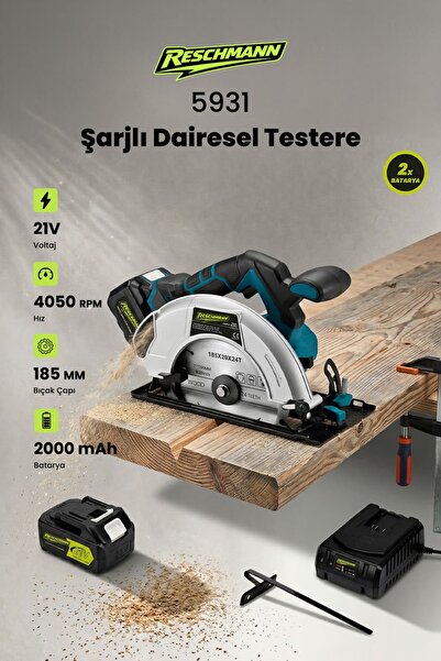RESCHMANN 5931 Profesyonel Şarjlı Dairesel Testere (21V / 185mm)