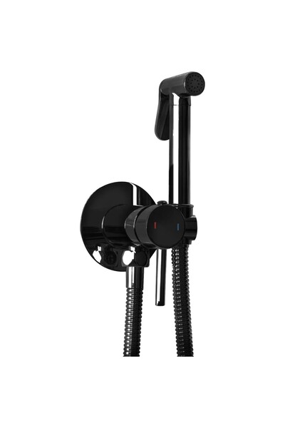 Rea Baterie De Bidet Incastrata Loop Lungo Negru Metalic