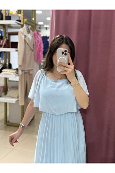 Veloura BEBE MAVİSİ ŞİFON ELBİSE