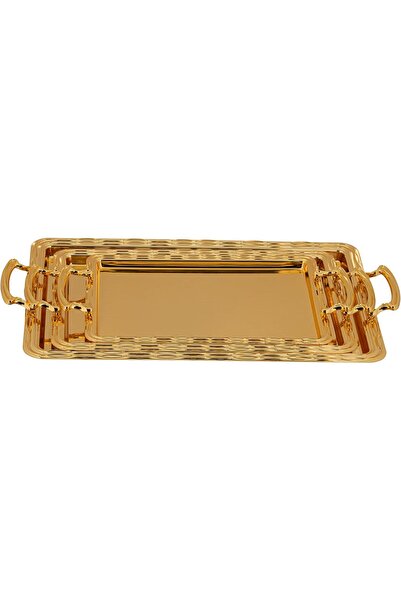 Generic Set of serving trays with side handles, modern and elegant design tha...