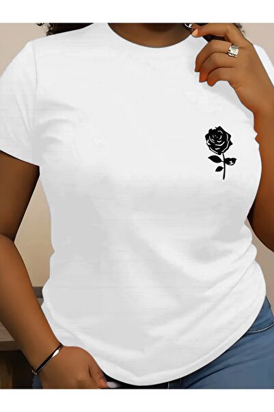 121 Summer Women's Short-Sleeved T-Shirt with a Single Pattern, Fashionable P...