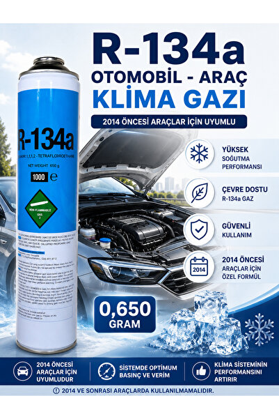 212 Isıtma ve Soğutma R134a Araç Klima Gazı 0,650 Gram Otomobil Klima Gazı