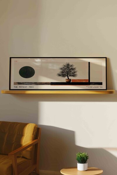Buka Shops The Patient Tree Zen Bonsai Minimalist Panoramik Çerçeveli Tablo