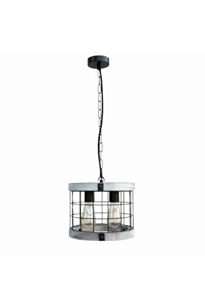 Cojom Candelabru Ares 2A, retro/vintage, 2 X E27, lemn alb antic cu metal negru