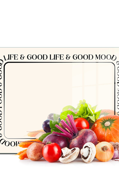 Decovetro 2'li Cam Kesme Tahtası ve Sunumluk ve Sunum Tabağı Good Life 20 x 30 ve 25 x 35 cm
