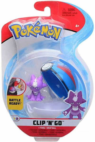 Jazwares Πόκεμον Πόκε Μπολ Κλιπ εντ Νό Γκο, Τόξελ & Γκρέιτ Μπολ για 4+ Ετών