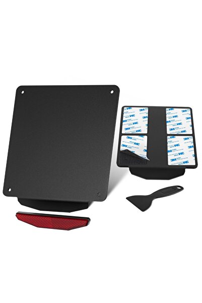 evermotor Suport plăcuță de înmatriculare motocicletă cu reflector de 125mm, ...