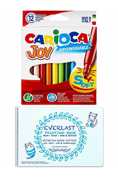 carioca Joy 12'Lİ Yıkanabilir Keçeli Kalem Ve 25X35 Yıkanabilir Resim Defteri...