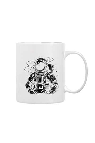 CERCİBAZAAR Astronaut Design Porcelain Mug 300 ml – Space Themed Special Prin...