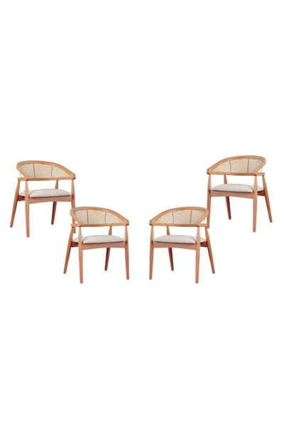 Vivense FLORİDA AHŞAP NATURAL SANDALYE, 4 ADET