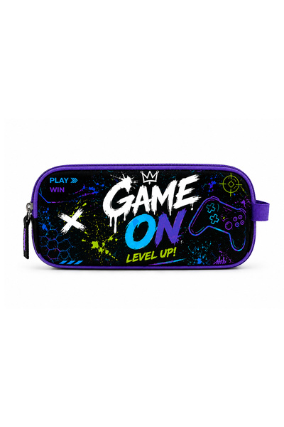 omix Game on Double Compartment Pen Holder – Purple Black Gamer Series