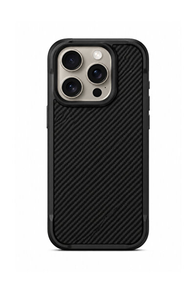Brabus iPhone 15 Pro Max Uyumlu MagSafe Özellikli Orijinal Fiber Kaplamalı Fi...