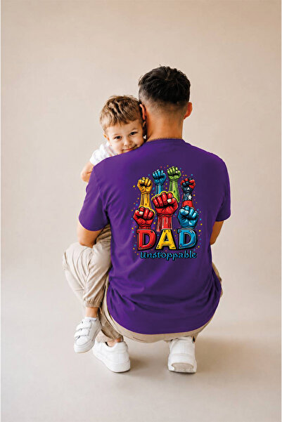 genosha Father's Day Gift, Father-Child Combination, 100% Cotton Oversize T-S...