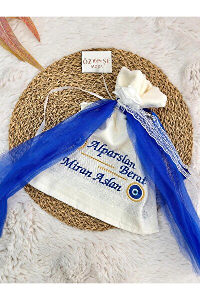 ÖZSEMODA 10 Adet Sünnet-Düğün-Nişan-Konvoy Havlusu / Özel İsim ve Tarih Nakışlı