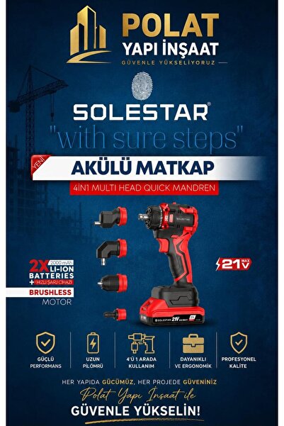 SOLESTAR AKÜLÜ MATKAP 4İN1 MULTİ HEAD QUICK MANDREN