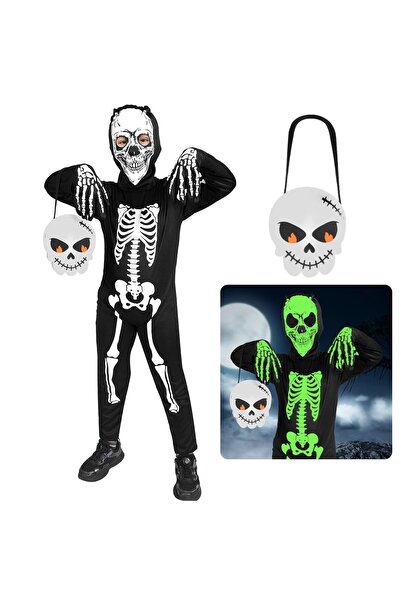 OEM Costum de schelet fosforescent pentru copii de Halloween – 5-7 ani