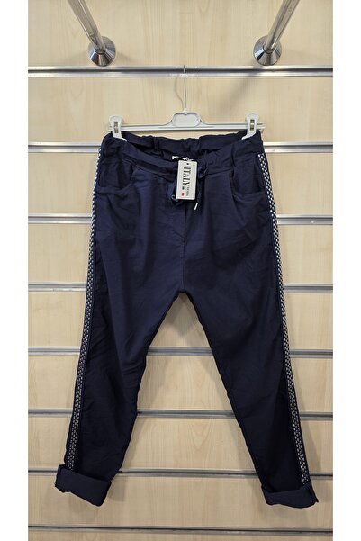 Park Moda Italian Trousers with Side Stripes Lycra