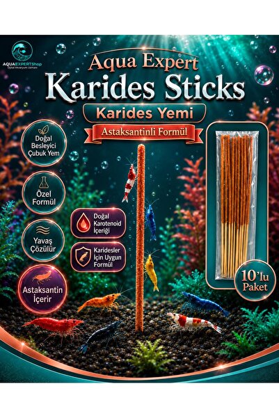 Aqua Expert Karides Sticks | Karides Yemi | 10’lu Paket | Doğal Besleyici Çub...