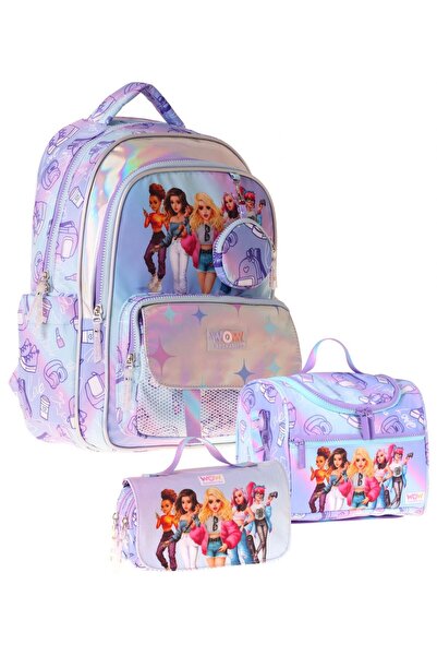 WOW Generation Set de genți școlare triple pentru școala primară - Liliac - I...