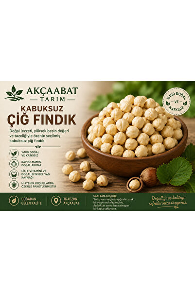 akçaabat 1. Sınıf Kabuksuz Çiğ Fındık 1kg Saklama Kabı Hediye