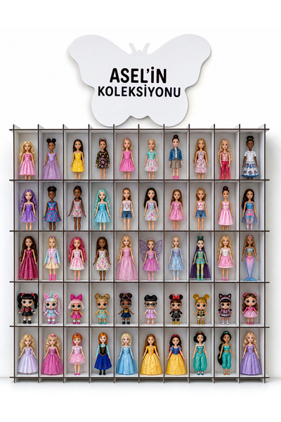 kutuTR Tasarımlı Koleksiyon Rafı 50x50 cm Biblo ve Figür Sergileme Standı 50 ...