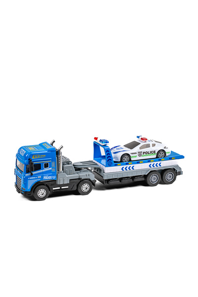 KLX Camion turnat sub presiune cu suport Mașină de poliție cu lumini și sunet...