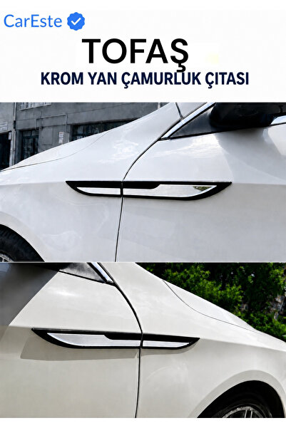 CarEste Tofaş Şahin Doğan Kartal Krom Yan Çamurluk Çıtası 4 Parça Paslanmaz K...
