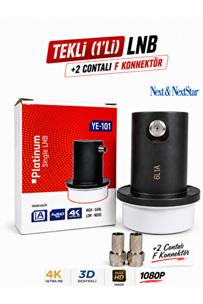 ANKTEK Tekli 1’li Single NextLNB Full HD 4K Universal + 2 adet Contalı F Konnektör