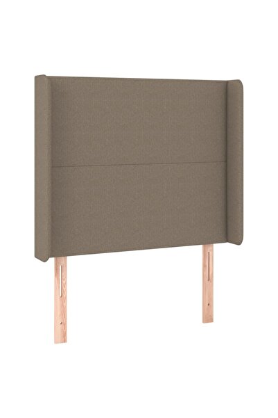 vidaxl Tăblie de pat cu aripioare gri taupe 83x16x118/128 cm textil