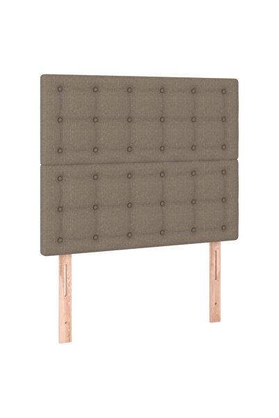 vidaxl Tăblie de pat gri taupe 90x5x118/128 cm, material textil