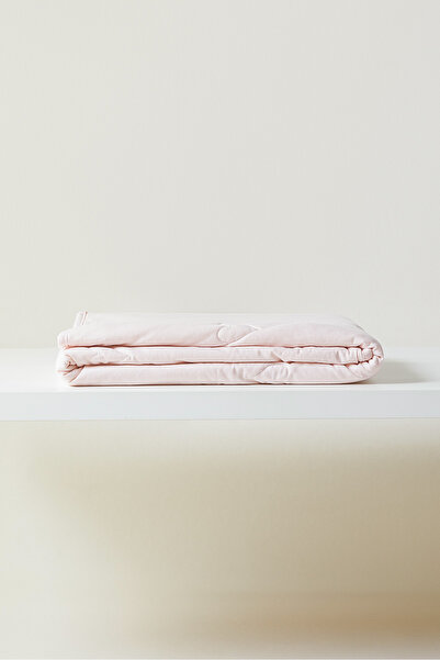 Ocean Home Textile %100 Pamuk Penye Pembe Kalp Nakışlı Bebek Yorgan Çok Amaçl...