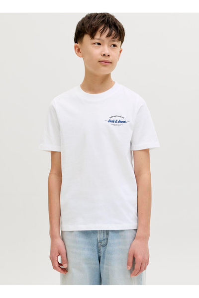 Jack & Jones Beyaz Erkek Çocuk Baskılı T-Shirt 12289112