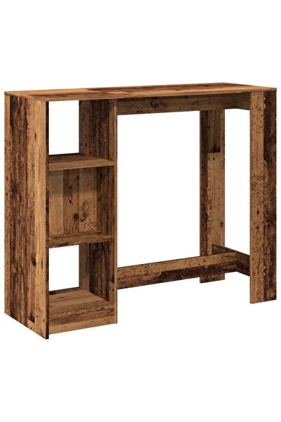 vidaxl Masă de bar cu raft lemn vechi 124x46x103,5 cm lemn prelucrat