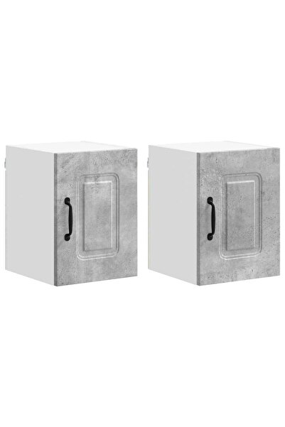 vidaxl Dulap de bucătărie Kalmar 2 pcs Gri din beton 30 x 31 x 40 cm