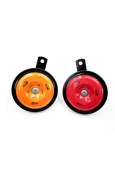 Mob 12V Dual Tone Car Horn Set 335Hz 435Hz Loud Universal Electric Disc Horn ...