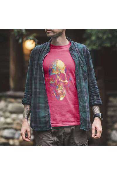 iLovePrints Abstract Colorful Skull Artwork Tshirt