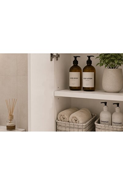 MOBİLİQUE Meltem No.1 Çok Amaçlı Banyo Dolabı Ayarlanabilir Raflı Kapaklı Havlu ve Temizlik Dolabı