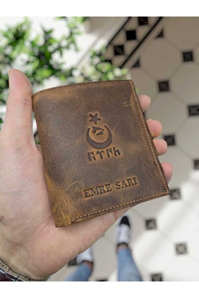 VİSSO 111 Hakiki Deri Bozuk Para Bölmeli Kişiye Özel Klasik Erkek Unisex Cüzdan