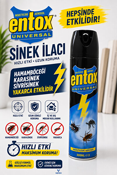 VENİV Entox Sivrisinek - Karasinek - Hamamböceği - Yakarca ilacı ve Kovucu 30...
