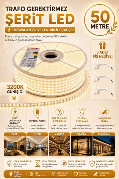 Noas 220V ŞERİT LED GÜNIŞIĞI - 50 MT