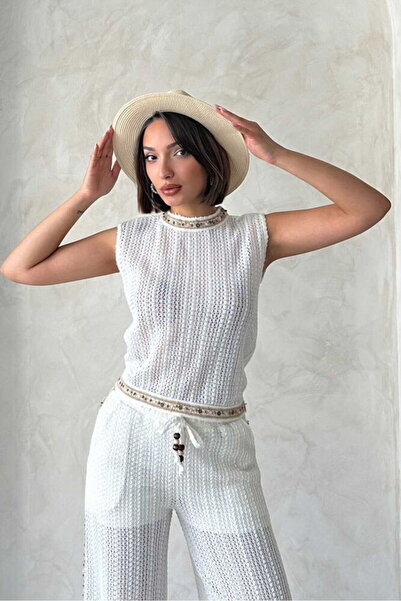 TOPSHOW Şerit Detaylı Dantel Bluz - D2828