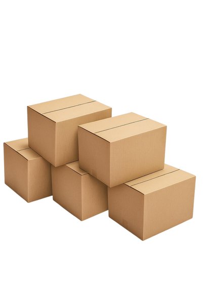AMSUA Corrugated Moving Boxes 5-Pack | Double Wall 5-Ply Brown Cardboard Cartons | 50×35×32 cm | 25 KG Capacity | Heavy Duty Packing Boxes for Moving, Shipping & Storage