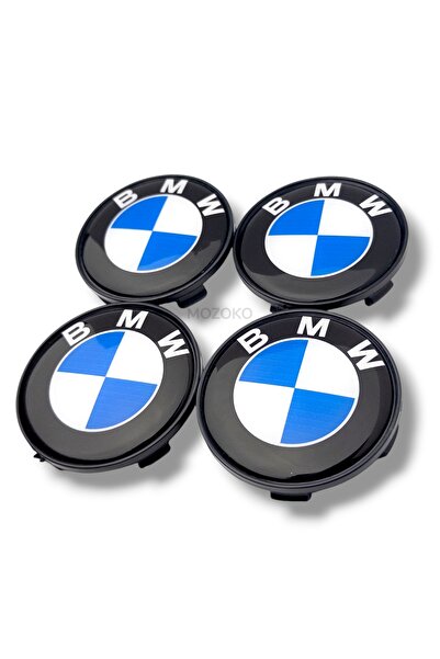 MOZOKO 70 mm BMW Logolu Siyah Jant Göbeği Kapağı 5 Ayaklı Geçmeli Jant Kapağı...