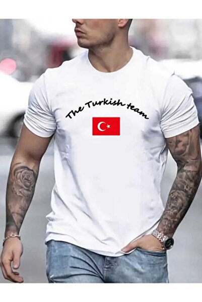 JENOLAN The Turkish Team Printed Turkey Oversize Casual Boyfriend T-Shirt Men