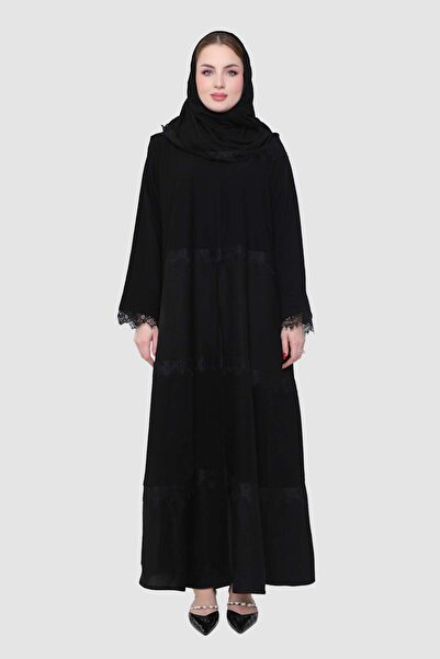Stylish Fashion عباية من ستايلش فاشن أزرار باللون الأسود